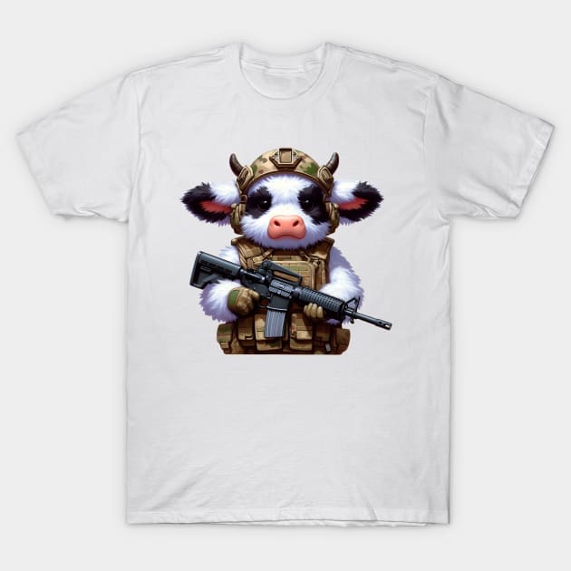 Tactical Fluffy Cow T-Shirt by Rawlifegraphic